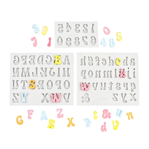 DIY silicone alphabet and number mold set for cake decorating and chocolate crafting