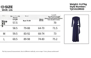 Tableau des tailles détaillé pour body en maille à manches longues avec mesures