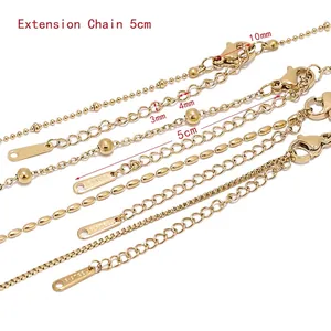 Collana a catena in acciaio inossidabile dorato con chiusura a moschettone da 5 cm