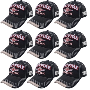 Vintage SPARK SPITFIRE embroidered baseball cap with 1932 logo on a white background