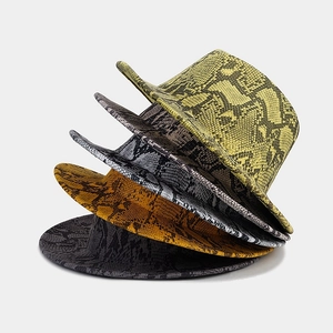 Elegant wool felt Panama hats featuring modern snakeskin prints in five stylish colors