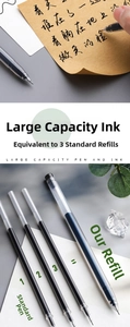 Detail showing high-capacity 0.5mm black ink refill equivalent to three standard pens
