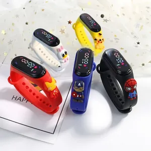 Group of colorful silicone nurse pocket watches with various cartoon character designs