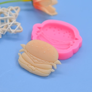 Stampo in silicone rosa a forma di hamburger per pasticceria fai-da-te e torte 3D