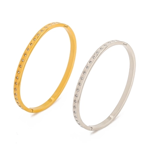 Bracciali in oro 18k e acciaio inossidabile con diamanti e chiusura a rombo