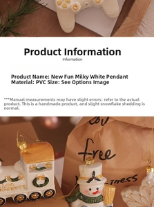 Detail of cream white PVC Christmas ornaments showing game controller and train shapes