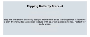 Detailed specs for S925 sterling silver butterfly bracelet with sparkling zircon stones