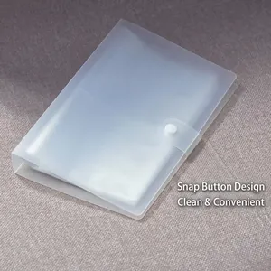 Translucent frosted storage album with 60 sleeves and a secure snap button closure