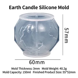 Dimensioni dettagliate dello stampo in silicone a globo 3D per progetti fai-da-te in resina