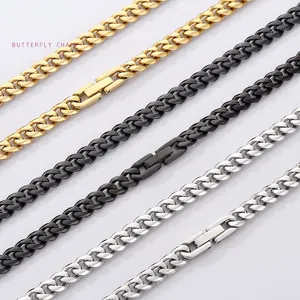 Minimalist Stainless Steel Cuban Link Necklace For Men Women Fashion Unisex Geometric Chain Jewelry Streetwear Accessory Gift