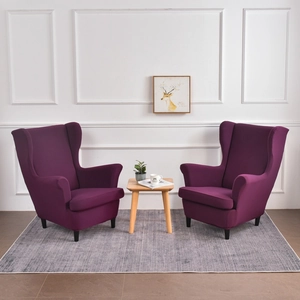 Stretch Wingback Chair Cover High Elasticity Polyester Wing Chair Slipcover Furniture Protector Soft Washable