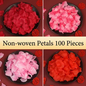 Artificial Rose Petals Simulation Satin Fabric Romantic Wedding Decor Proposal Valentines Day Party Confetti Table Scatters