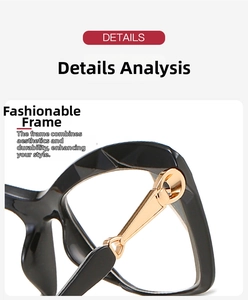 Detail der Katzenaugen-Lesebrille mit Diamantschliffkanten und goldenen Scharnieren
