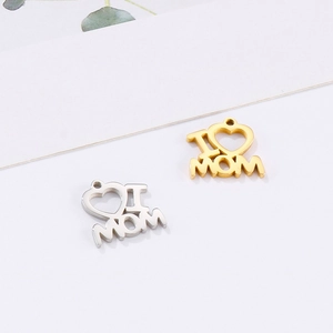 Pendentif maman en acier titane or et argent pour la fabrication de bijoux DIY