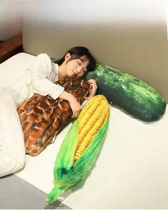 Macro detail of soft 3D printed vegetable plush pillow used as a cozy sleeping body cushion