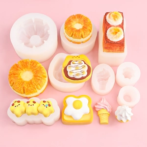 Silicone Mold Fried Egg Toast Ice Cream Bread Shape DIY Baking Cake Decorating Chocolate Candle Handmade Soap Resin Art