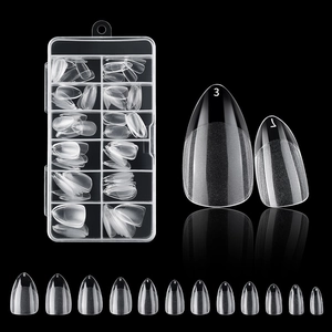 False Nail Tips Traceless Frosted Ultra Thin Transparent Almond Coffin Square Stiletto Shapes DIY Manicure Extension For Women