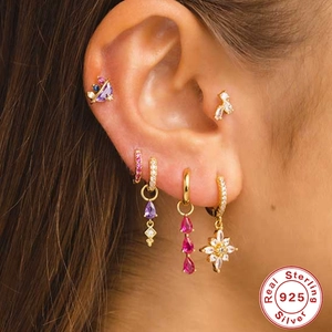 925 sterling silver dragonfly stud set with marquise gems and gold finish for women