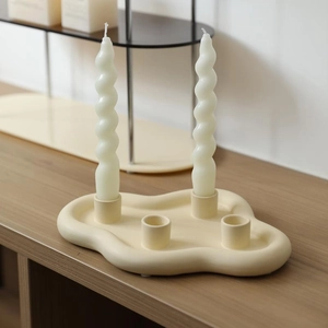 Bougeoir En Céramique Nordique Minimaliste Forme De Nuage Irrégulière Mat Décoration De Table Romantique Mariage Maison