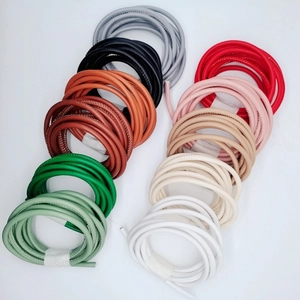Multiple colors of 6mm PU leather cord with stitching for DIY bag handles and accessories