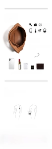 Detailed interior of woven leather tote bag showing capacity for phone and essentials