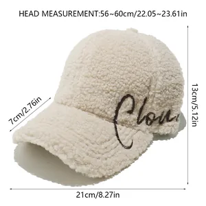 Size chart for off-white lamb wool baseball cap showing 56-60cm head measurement