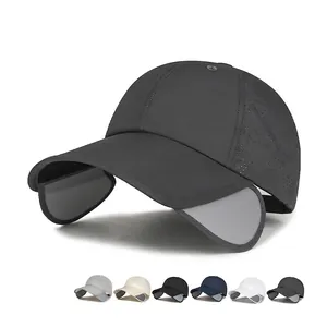 Outdoor Sun Protection Baseball Cap With Retractable Side Brims Quick Dry Breathable Polyester Adjustable Sport Hat