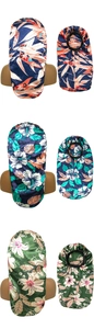 Three patterns of long satin sleep caps for long hair with elastic wide band detail