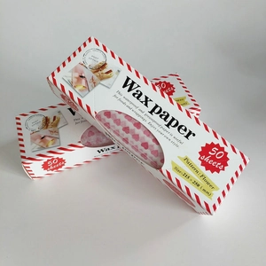 Waterproof wax paper for food packaging with flower patterns, 50 sheets 215x250mm pack