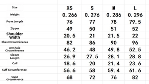 Detailed size chart for puff sleeve jacquard mini dress showing length and bust measurements