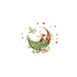 Christmas wall sticker with Santa Claus, moon and reindeer for living room decor