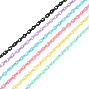 Colorful 6x8mm acrylic link chains in pastel shades for DIY jewelry making and crafts
