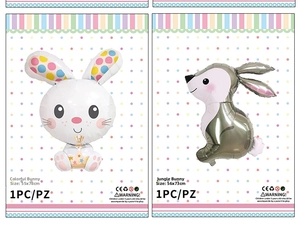 Ballons lapin en aluminium pour Pâques avec dimensions détaillées incluses