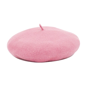 Boina clásica rosa para mujer de estilo vintage británico con textura suave de fieltro