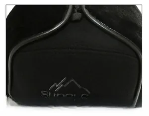 Detail of the stitching and embroidered SUPPLEX logo on this warm winter hat