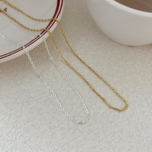 Elegant 925 sterling silver chain necklaces in gold and silver with hollow floral links