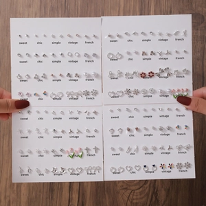 Plusieurs Boucles D'Oreilles À Tige Pour Femmes Alliage Fausse Künstliche Perle Strass Émail Coeur Étoile Chic Acier Earring Post