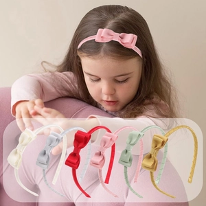 Sweet Grosgrain Ribbon Bow Headband Satin Wrapped Hair Band For Toddler Girls Kids Elegant Hair Accessories For Parties