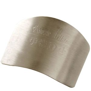 Stainless steel finger guard for cutting vegetables featuring protective arc shape design