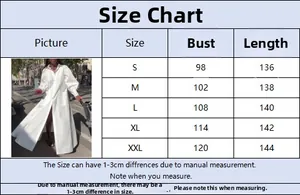 Tableau des tailles avec mesures de buste et longueur pour robe chemise longue