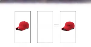Detailed view of red cotton baseball cap features with custom logo placement areas
