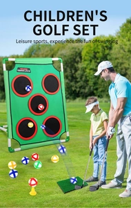 Golf-Set für Kinder im Freien mit Standzielscheibe inklusive Schlägern und Matte