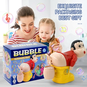 Santa Claus farting bubble machine toy set with light and music in gift box packaging
