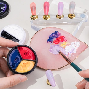 Professional solid nail gel cream kit with primary colors for creative nail art design