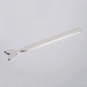 Polished silver stainless steel mermaid tail pendant bar with sleek metallic finish