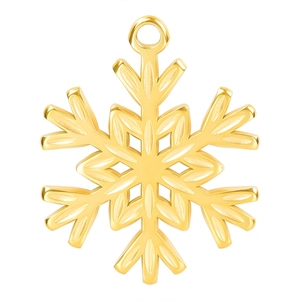 Polished 18k gold plated snowflake pendant for DIY jewelry and stainless steel necklaces