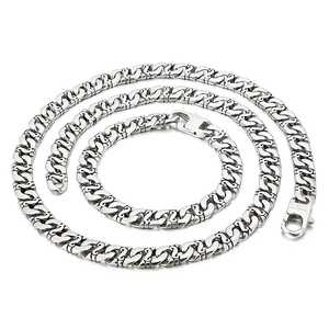 Hypoallergenic 316L stainless steel woven chain necklace and bracelet jewelry set for men