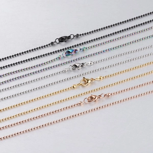 Round Ball Chain Necklace 304 Stainless Steel Bead Link Chain With Lobster Clasp DIY Jewelry Accessory Polished Fashion For Men Women