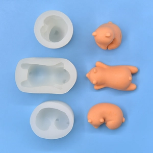 Set da 3 stampi in silicone a forma di orso polare per resina o candele in 3 pose