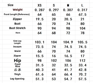 Tableau des tailles détaillé pour l'ensemble haut bustier plissé et pantalon large fluide